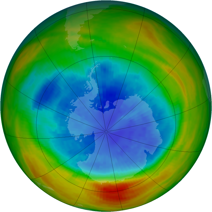 Antarctic ozone map for 15 September 1984